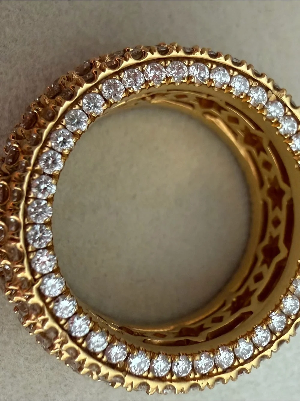 18k Yellow Gold 5.53 CTW Natural Diamond Wide Eternity Anniversary Band 14.20G